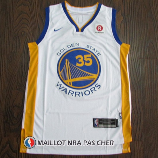 Maillot Golden State Warriors Kevin Durant 35 2017-18 Blanc